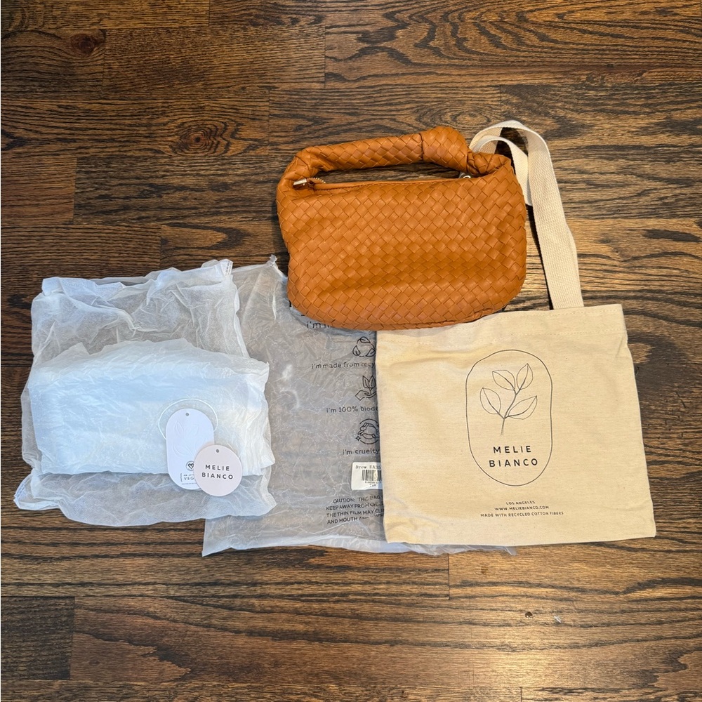 Meli Bianco Woven Tan Handbag